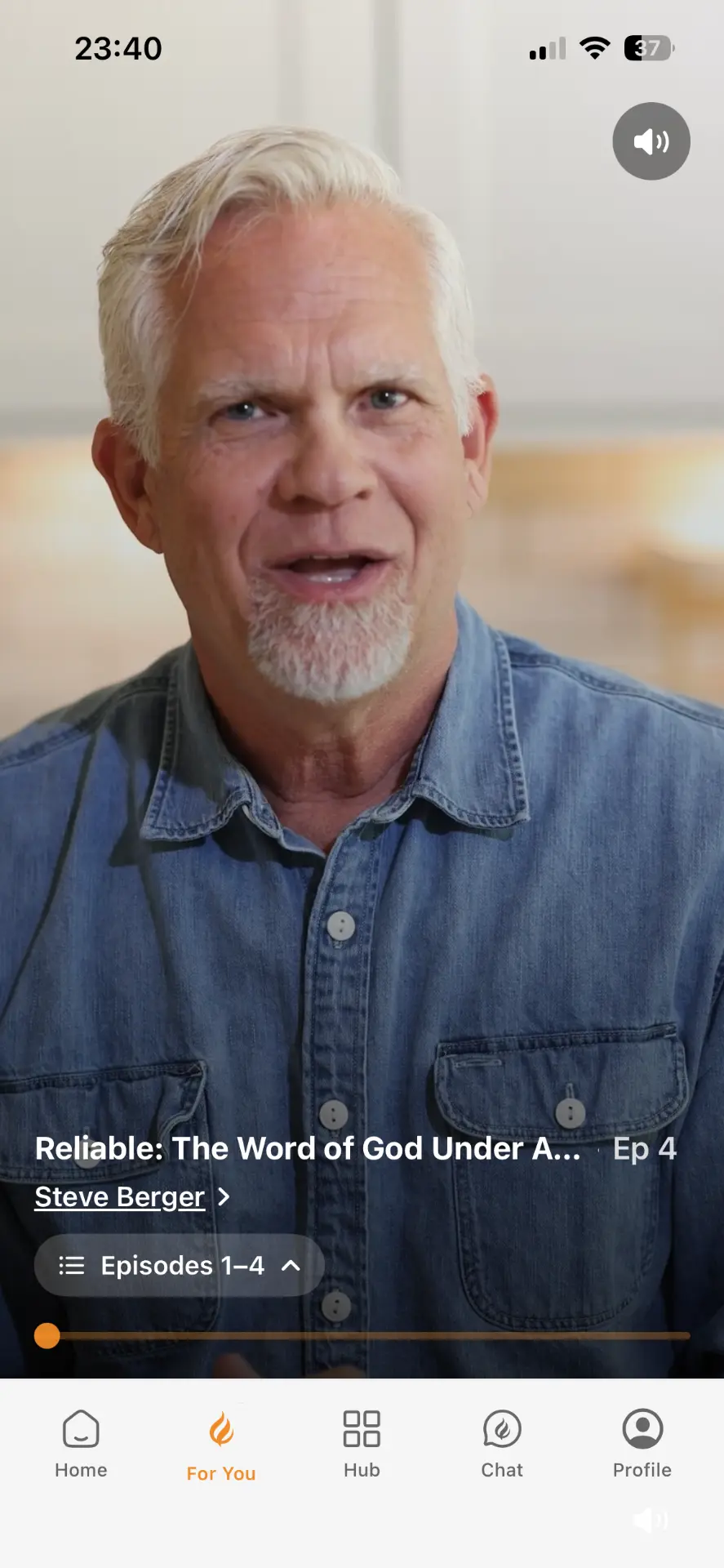 Embr teaching series episode playing in the app